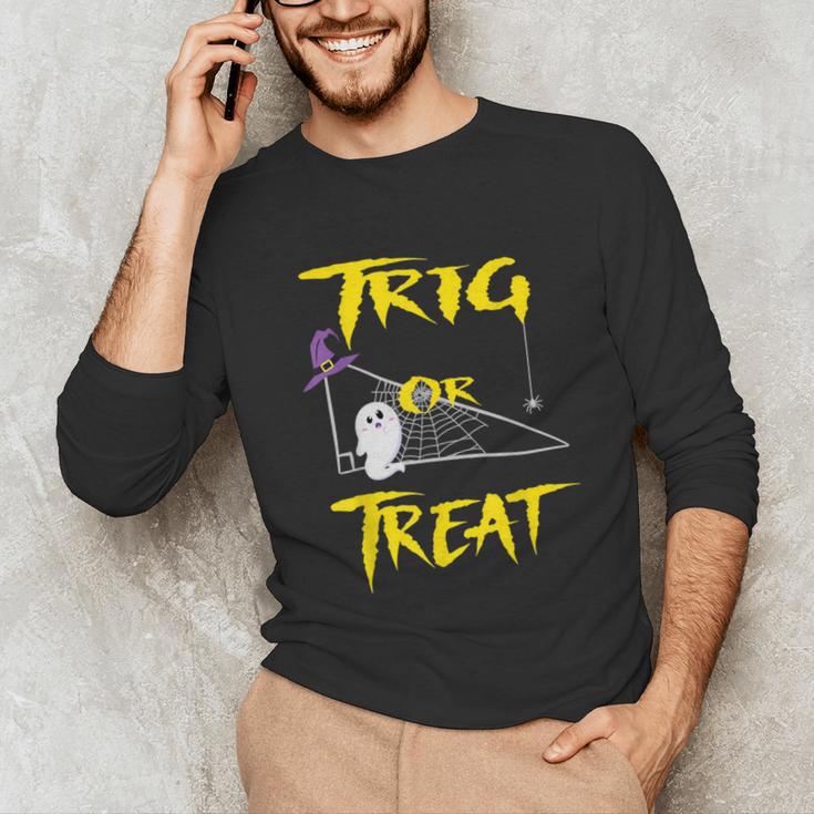 School Math Teacher Halloween 2022 Trig Or Treat Shirt Unisex Long Sleeve T-Shirt, funny gift