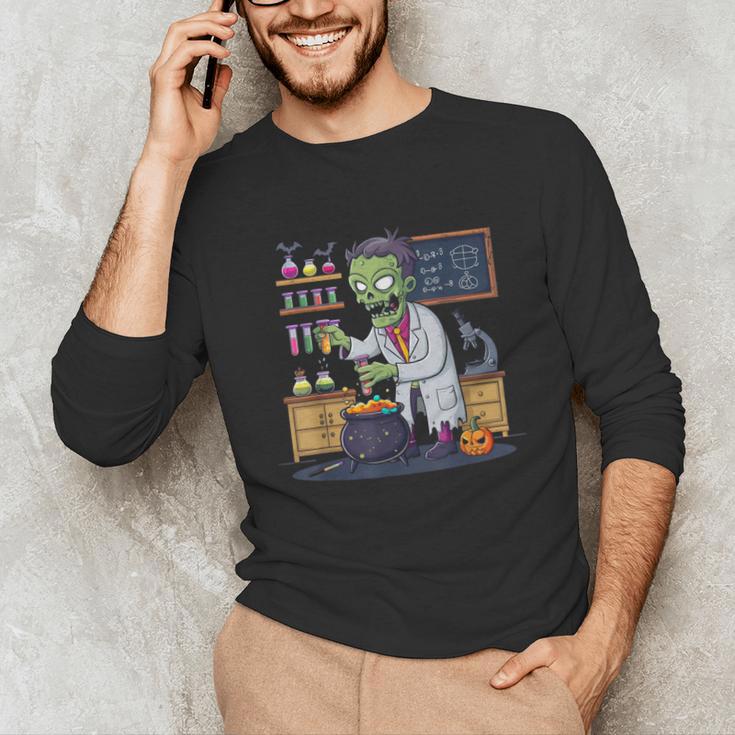 Science Teacher Halloween Shirt Zombie Chemistry Scientist Unisex Long Sleeve T-Shirt, funny gift