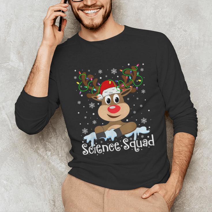Science Teacher Squad Reindeer Christmas Teacher Xmas Lights For Men Women Unisex Long Sleeve T-Shirt, funny gift