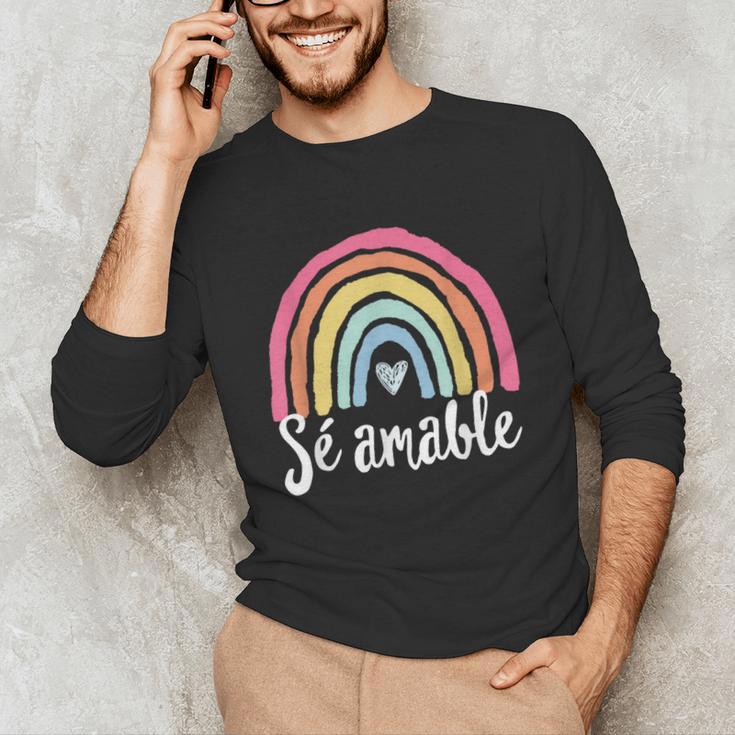 Sé Amable Spanish Bilingual Teacher Be Kind Boho Rainbow Unisex Long Sleeve T-Shirt, funny gift Sé Amable Spanish Bilingual Teacher Be Kind Boho Rainbow Unisex Long Sleeve T-Shirt, funny gift