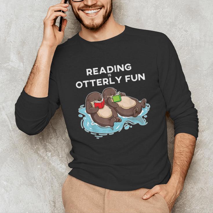 Sea Otter Book Reading Shirt For Bookworm Teachers Unisex Long Sleeve T-Shirt, funny gift