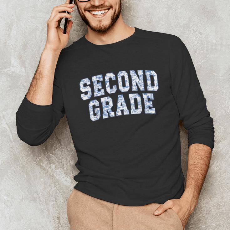 Second Grade Floral Blue Back To School 2nd Grade Teacher Unisex Long Sleeve T-Shirt, funny gift Second Grade Floral Blue Back To School 2nd Grade Teacher Unisex Long Sleeve T-Shirt, funny gift
