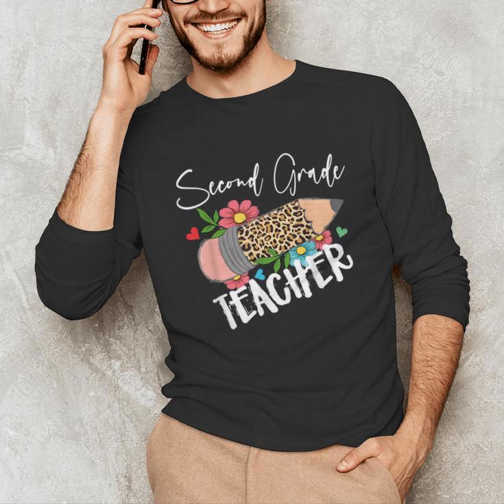 Second Grade Teacher Leopard Pencil 2nd Grade Women Teacher Unisex Long Sleeve T-Shirt, funny gift Second Grade Teacher Leopard Pencil 2nd Grade Women Teacher Unisex Long Sleeve T-Shirt, funny gift