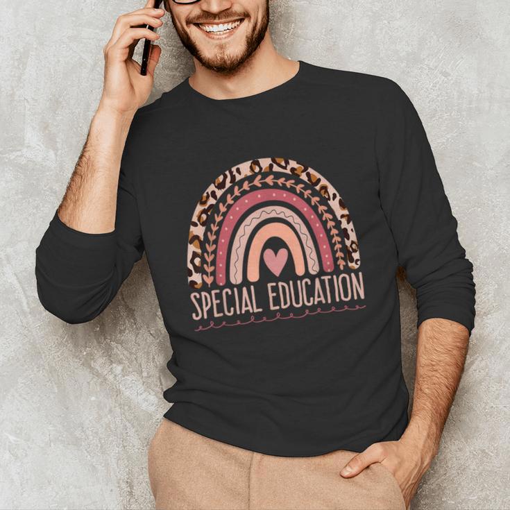 Special Education Shirt Teacher SPED Leopard Boho Rainbow Unisex Long Sleeve T-Shirt, funny gift Special Education Shirt Teacher SPED Leopard Boho Rainbow Unisex Long Sleeve T-Shirt, funny gift
