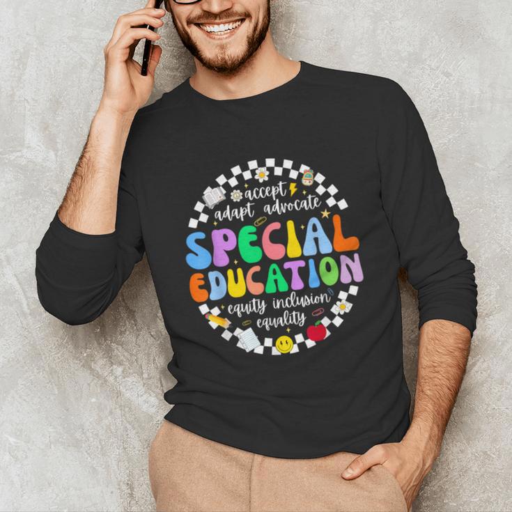Special Education Teacher SPED Squad Team Kids Men Groovy Unisex Long Sleeve T-Shirt, funny gift