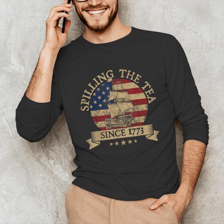 Spilling The Tea Since 1773 Vintage Us History Teacher Unisex Long Sleeve T-Shirt, funny gift Spilling The Tea Since 1773 Vintage Us History Teacher Unisex Long Sleeve T-Shirt, funny gift