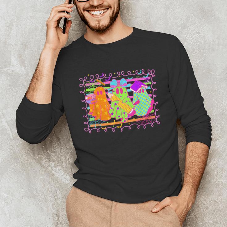 Spooky Teacher Halloween Ghost Fall Autumn Season Women Unisex Long Sleeve T-Shirt, funny gift