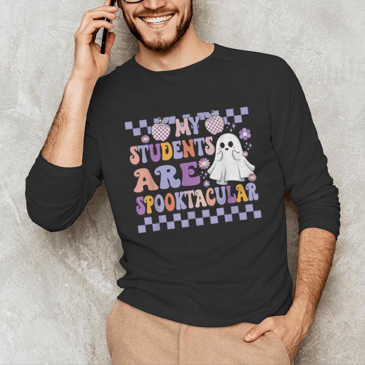 My Students Are Spooktacular Teacher Halloween Vibes Unisex Long Sleeve T-Shirt, funny gift My Students Are Spooktacular Teacher Halloween Vibes Unisex Long Sleeve T-Shirt, funny gift
