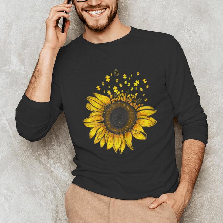 Sunflower Puzzle Pieces Autism Awareness For Mom Teacher For Women Unisex Long Sleeve T-Shirt, funny gift Sunflower Puzzle Pieces Autism Awareness For Mom Teacher For Women Unisex Long Sleeve T-Shirt, funny gift