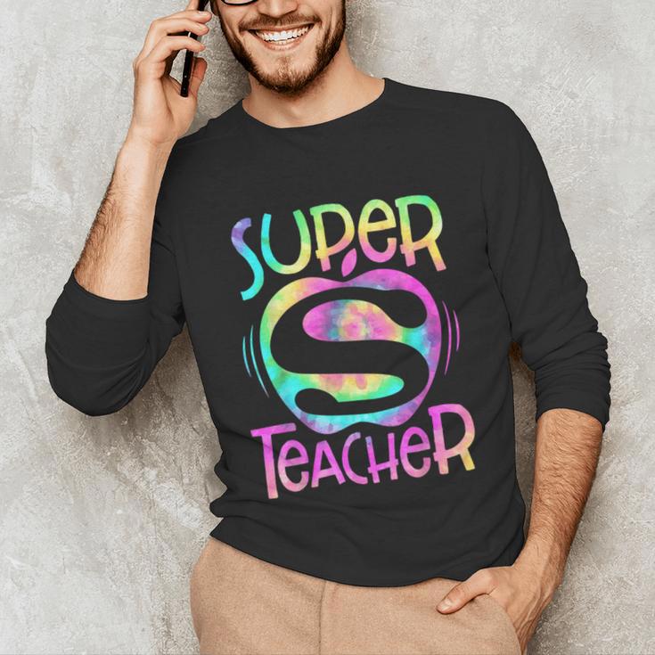 Super Teacher Back To School Apple Tie Dye First Day Unisex Long Sleeve T-Shirt, funny gift Super Teacher Back To School Apple Tie Dye First Day Unisex Long Sleeve T-Shirt, funny gift