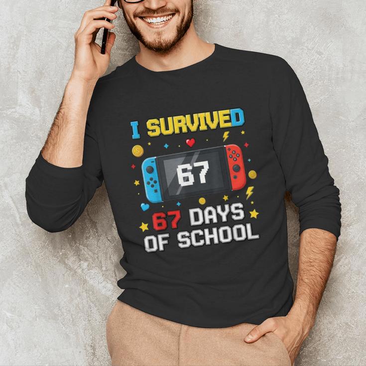 I Survived 67 Days Of School 67 Teacher Squad Matching Unisex Long Sleeve T-Shirt, funny gift I Survived 67 Days Of School 67 Teacher Squad Matching Unisex Long Sleeve T-Shirt, funny gift