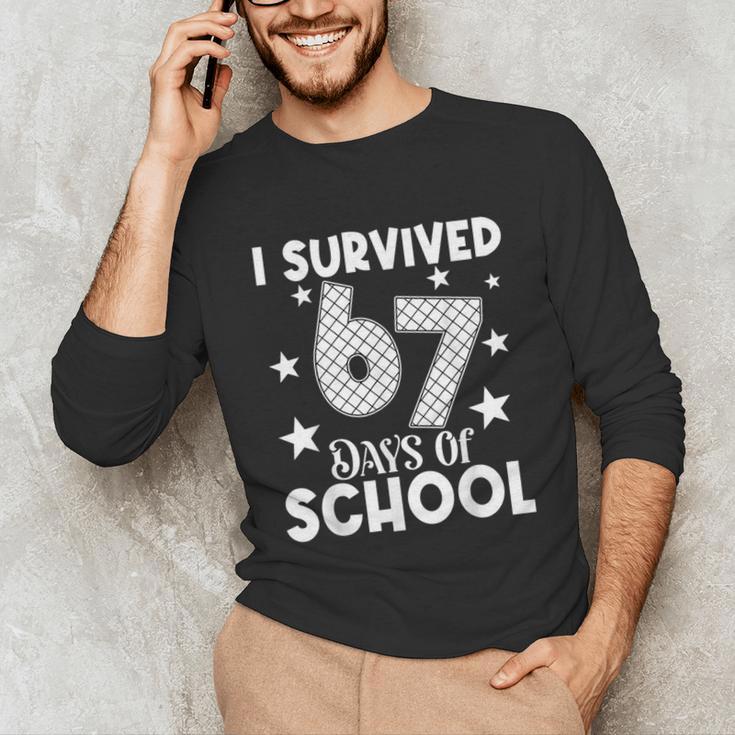 I Survived 67 Days Of School Teachers Students Unisex Long Sleeve T-Shirt, funny gift