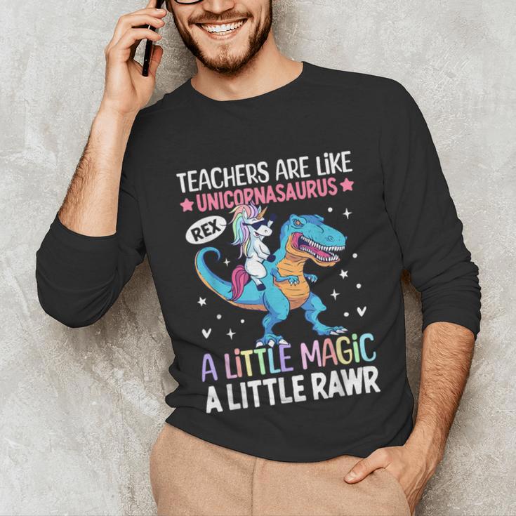 T Rex Dinosaur Unicorn Teachers Are Like Unicornasaurus Rex Unisex Long Sleeve T-Shirt, funny gift T Rex Dinosaur Unicorn Teachers Are Like Unicornasaurus Rex Unisex Long Sleeve T-Shirt, funny gift