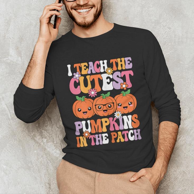 I Teach The Cutest Pumpkins Halloween Fall Teacher Women Unisex Long Sleeve T-Shirt, funny gift I Teach The Cutest Pumpkins Halloween Fall Teacher Women Unisex Long Sleeve T-Shirt, funny gift