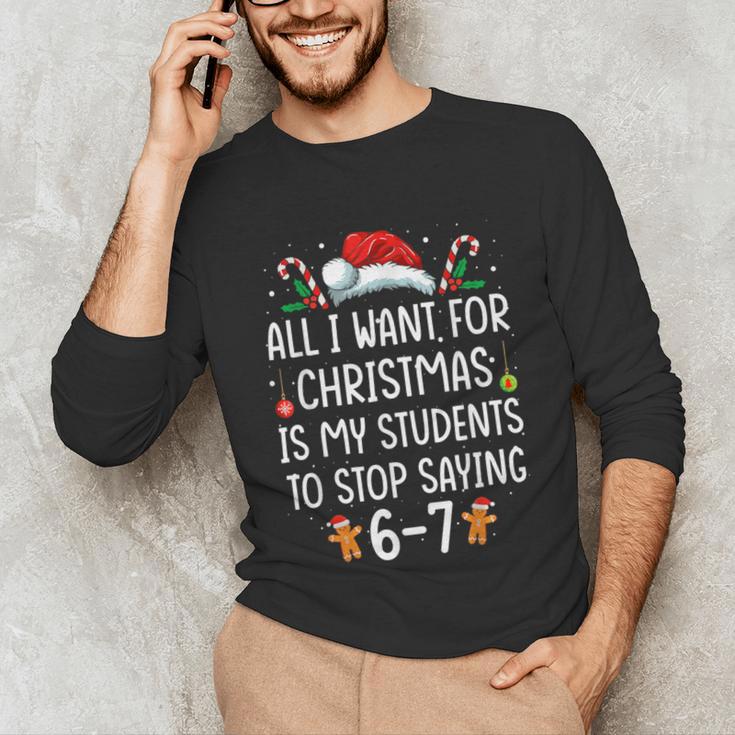 Teacher 67 Christmas Six Seven 6-7 For Men Women Humor Unisex Long Sleeve T-Shirt, funny gift Teacher 67 Christmas Six Seven 6-7 For Men Women Humor Unisex Long Sleeve T-Shirt, funny gift