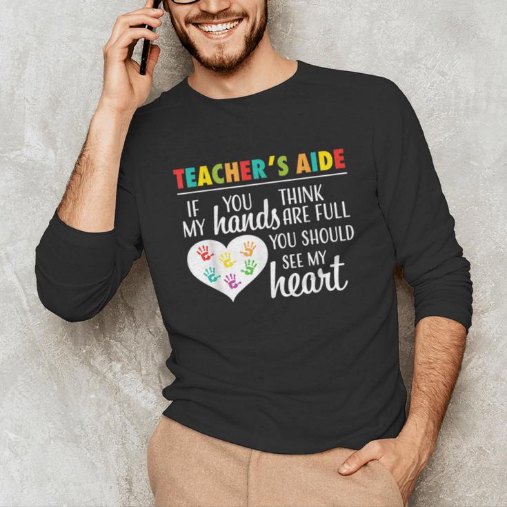 Teacher Aide Appreciation Cute Heart Tee For Women Unisex Long Sleeve T-Shirt, funny gift