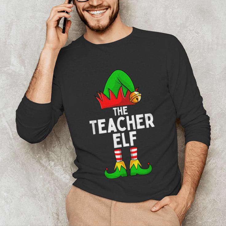 Teacher Elf Matching Family Christmas Women Men Unisex Long Sleeve T-Shirt, funny gift