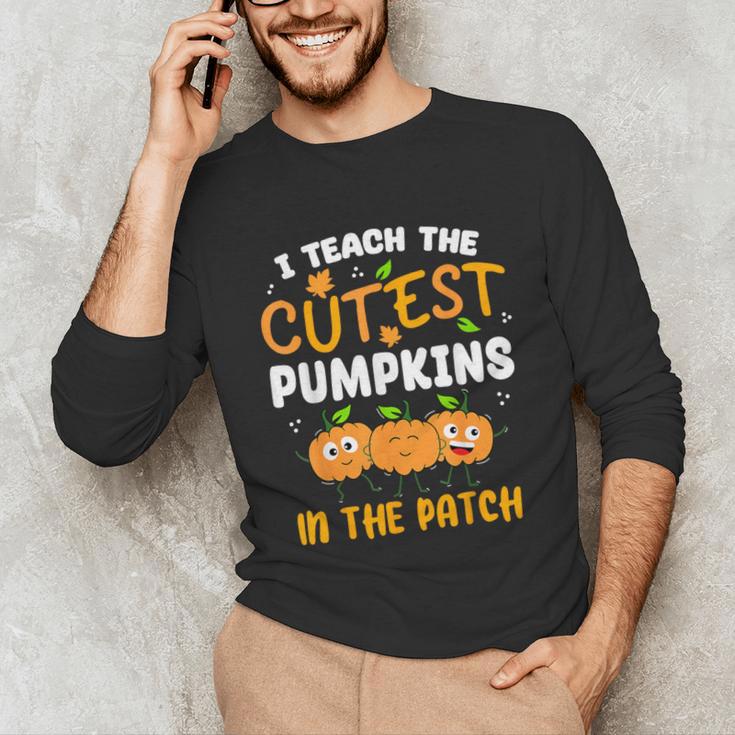 Teacher Halloween Pre-K Teacher Kindergarten Cutest Pumpkins Men Women Kids Unisex Long Sleeve T-Shirt, funny gift
