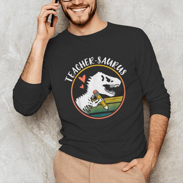 Teacher-Saurus Dinosaur Teacher Design T-Rex Design Unisex Long Sleeve T-Shirt, funny gift