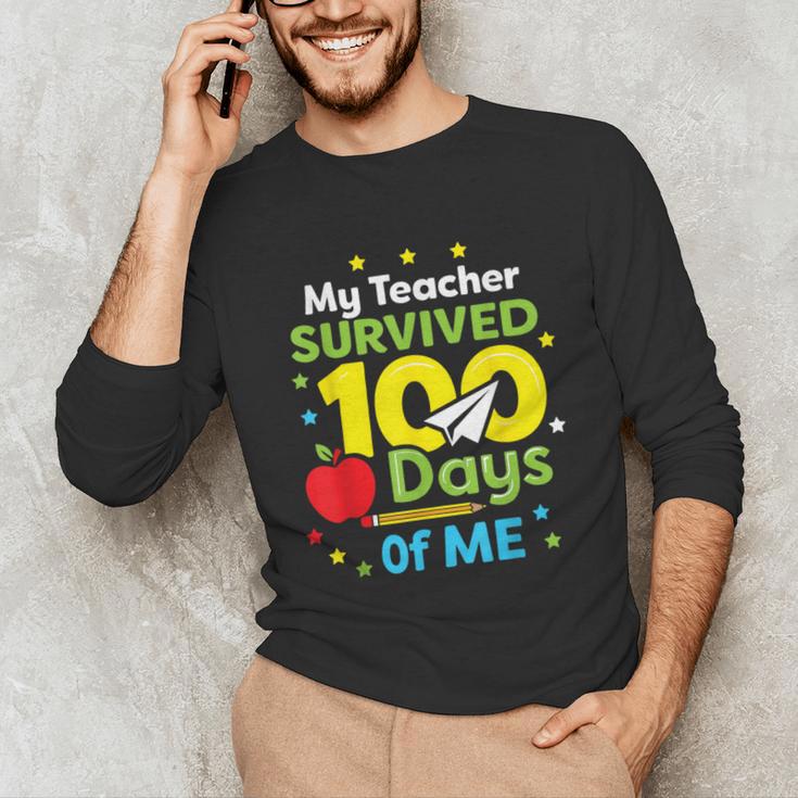 My Teacher Survived 100 Days Of Me Unisex Long Sleeve T-Shirt, funny gift My Teacher Survived 100 Days Of Me Unisex Long Sleeve T-Shirt, funny gift