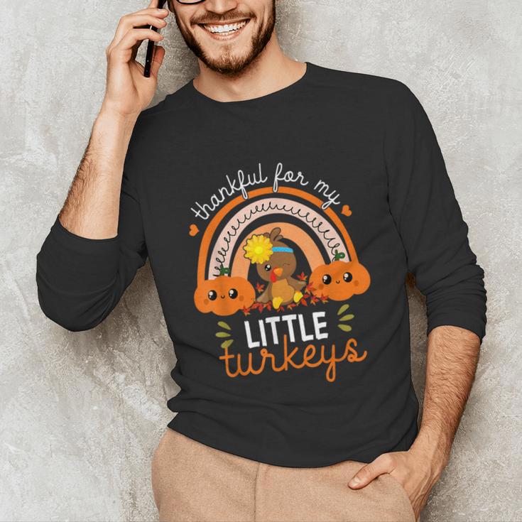 Teacher Thanksgiving Shirt Thankful For My Little Turkeys Unisex Long Sleeve T-Shirt, funny gift