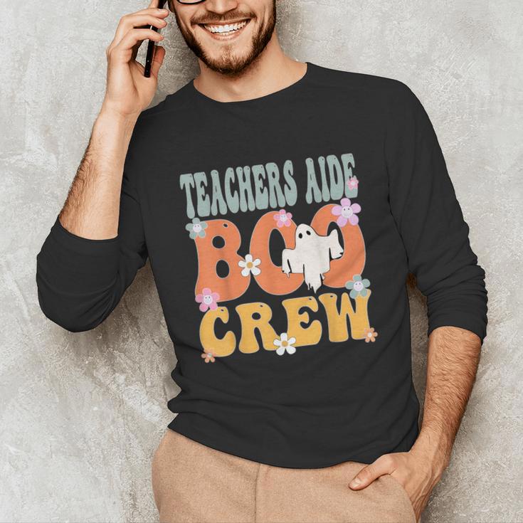 Teachers Aide Boo Crew Ghost Groovy Halloween For Women Unisex Long Sleeve T-Shirt, funny gift Teachers Aide Boo Crew Ghost Groovy Halloween For Women Unisex Long Sleeve T-Shirt, funny gift