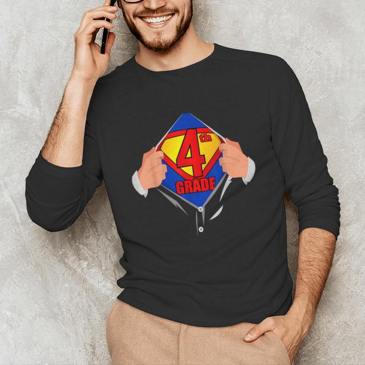 Teachers Are Superheroes 4th Grade Super Teacher Staff Men Women Unisex Long Sleeve T-Shirt, funny gift