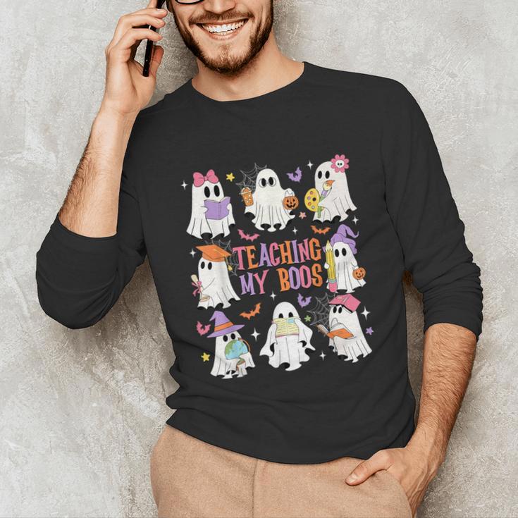 Teaching My Boos Teacher Cute Ghost Groovy Teacher Halloween Unisex Long Sleeve T-Shirt, funny gift Teaching My Boos Teacher Cute Ghost Groovy Teacher Halloween Unisex Long Sleeve T-Shirt, funny gift