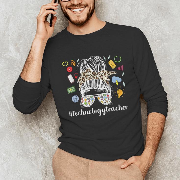 Technology Teacher Messy Bun Technology Teaching Unisex Long Sleeve T-Shirt, funny gift Technology Teacher Messy Bun Technology Teaching Unisex Long Sleeve T-Shirt, funny gift