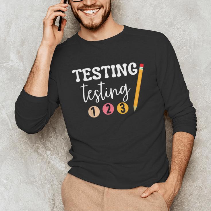 Testing Testing 123 Cute Math Teacher Student Test Day Men Women Girls Kids Unisex Long Sleeve T-Shirt, funny gift Testing Testing 123 Cute Math Teacher Student Test Day Men Women Girls Kids Unisex Long Sleeve T-Shirt, funny gift