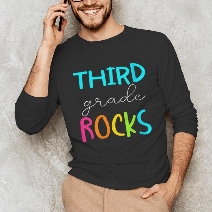 Third Grade Rocks Shirt Team 3rd Grade Teacher Unisex Long Sleeve T-Shirt, funny gift