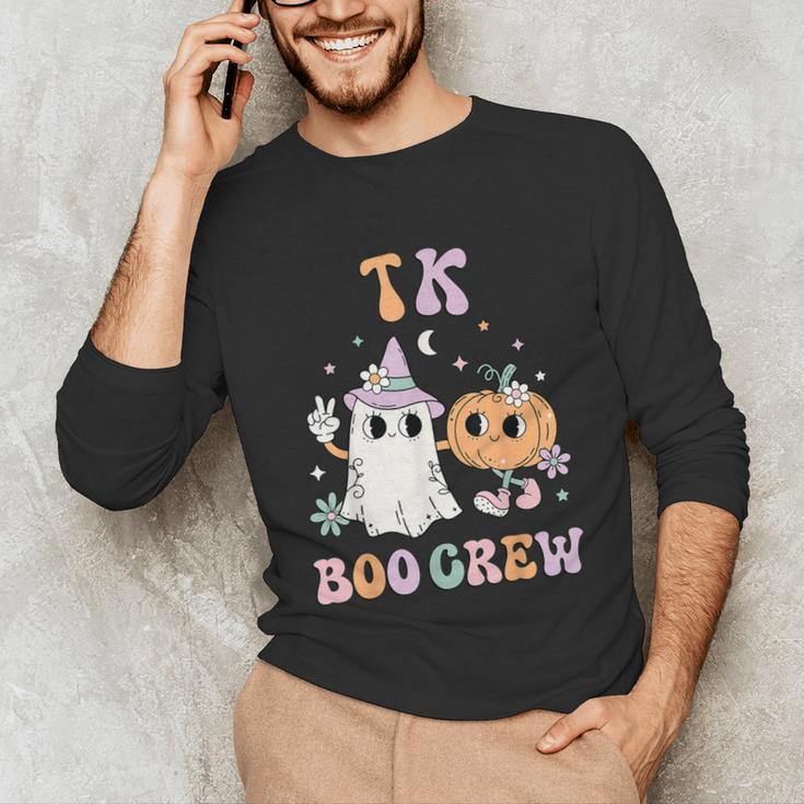 TK Boo Crew Retro Groovy Halloween Floral Ghost TK Teacher Men Women Kids Unisex Long Sleeve T-Shirt, funny gift TK Boo Crew Retro Groovy Halloween Floral Ghost TK Teacher Men Women Kids Unisex Long Sleeve T-Shirt, funny gift