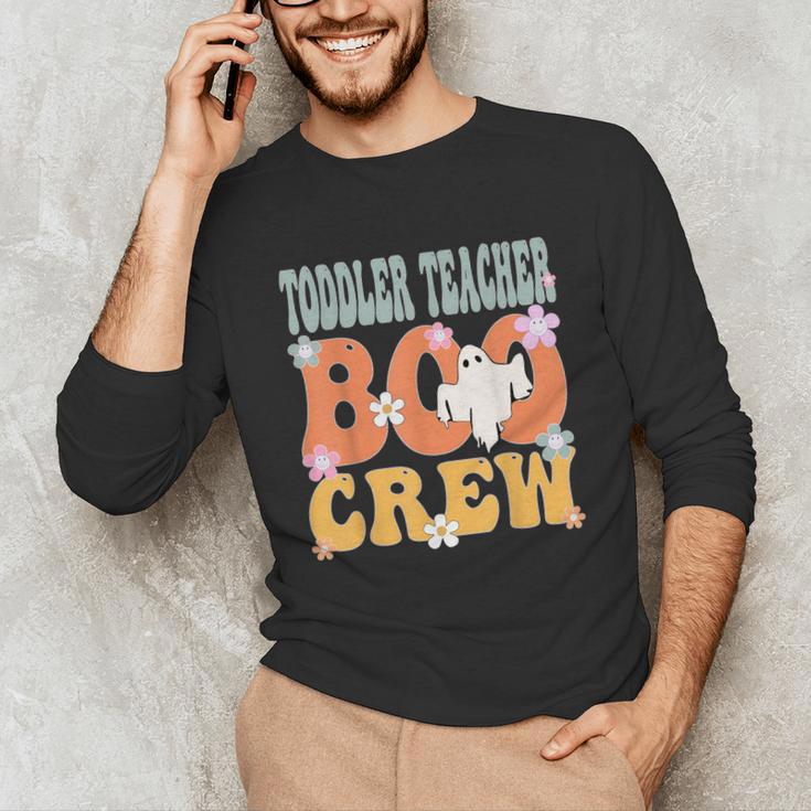 Toddler Teacher Boo Crew Ghost Groovy Halloween For Women Unisex Long Sleeve T-Shirt, funny gift