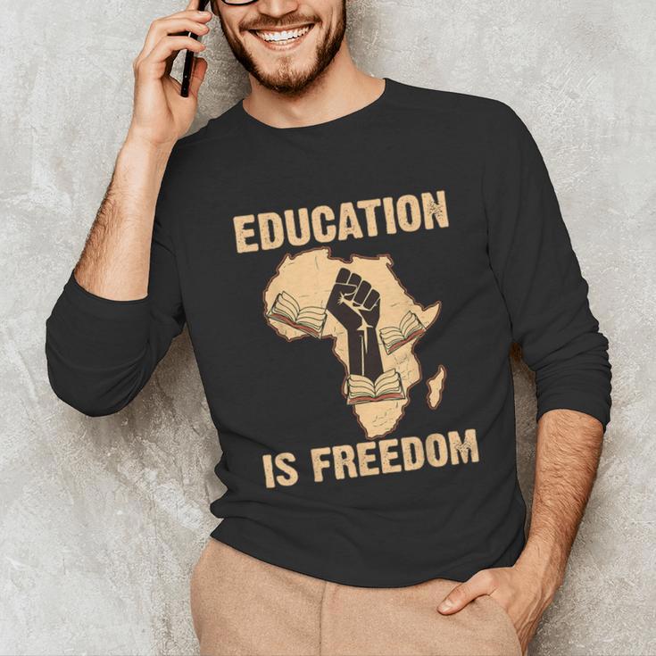 History Education Is Freedom African Map Black Teacher Unisex Long Sleeve T-Shirt, funny gift History Education Is Freedom African Map Black Teacher Unisex Long Sleeve T-Shirt, funny gift