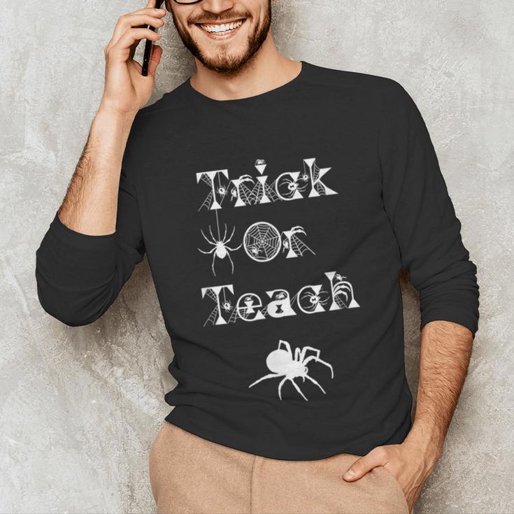 Trick Or Teach Halloween Teacher Shirt Teaching Spider Tee For Men Women Kids Unisex Long Sleeve T-Shirt, funny gift Trick Or Teach Halloween Teacher Shirt Teaching Spider Tee For Men Women Kids Unisex Long Sleeve T-Shirt, funny gift