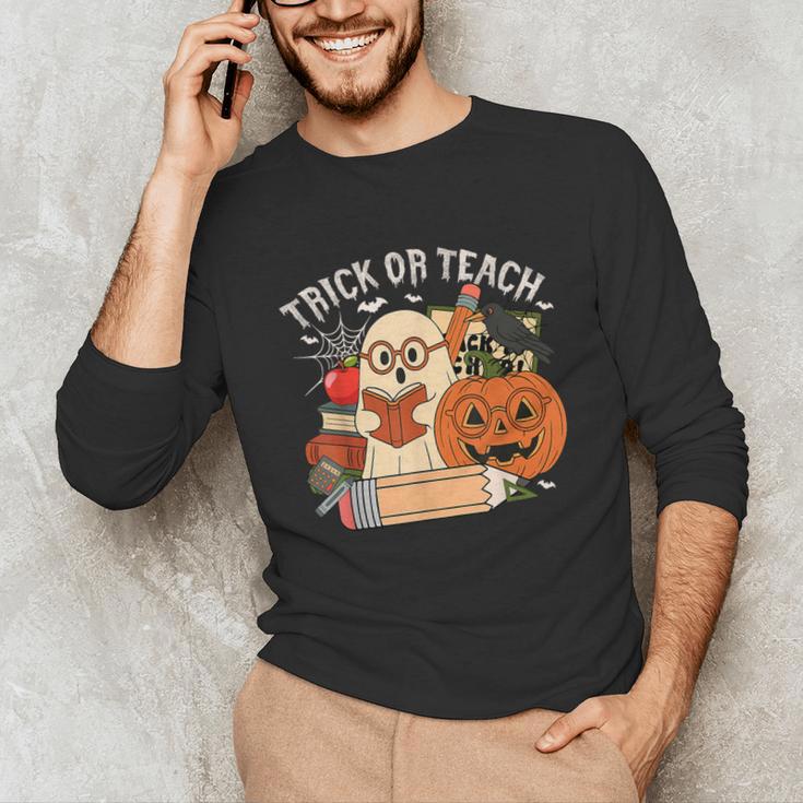 Trick Or Teach Retro Halloween Teacher Women Men Costume Unisex Long Sleeve T-Shirt, funny gift