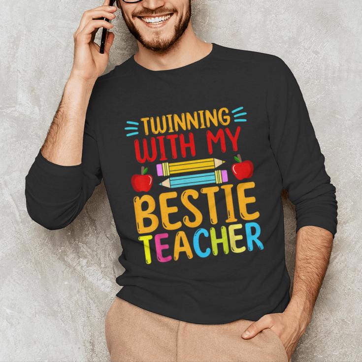 Twinning With My Bestie Teacher Boy Spirit Week Twin Day Unisex Long Sleeve T-Shirt, funny gift Twinning With My Bestie Teacher Boy Spirit Week Twin Day Unisex Long Sleeve T-Shirt, funny gift
