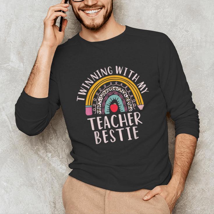 Twinning With My Teacher Bestie Spirit Week Girls Day Kids Unisex Long Sleeve T-Shirt, funny gift Twinning With My Teacher Bestie Spirit Week Girls Day Kids Unisex Long Sleeve T-Shirt, funny gift