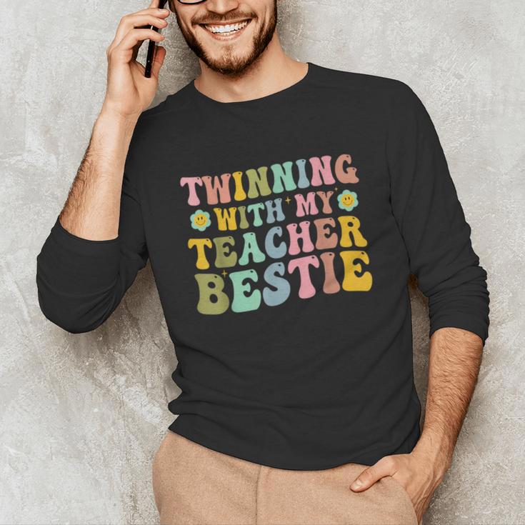 Twinning With My Teacher Bestie Twin Day Matching Teachers For Men Women Girls Kids Unisex Long Sleeve T-Shirt, funny gift