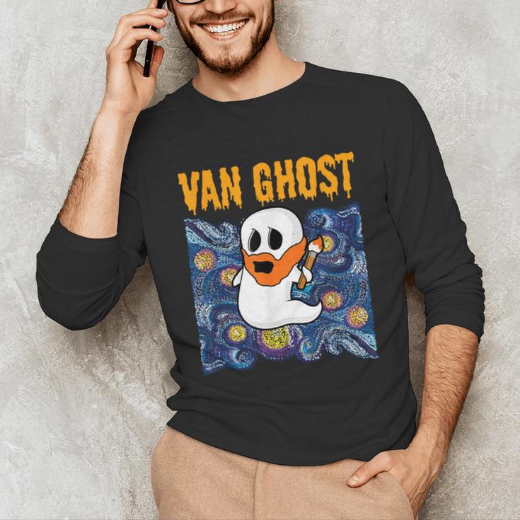 Van Ghost Art Teacher Halloween Van Gogh Starry Night Unisex Long Sleeve T-Shirt, funny gift Van Ghost Art Teacher Halloween Van Gogh Starry Night Unisex Long Sleeve T-Shirt, funny gift