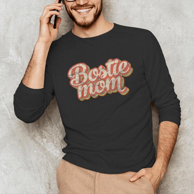Vintage Boston Terrier Mom Dog Lover Pet Bostie Mama Men Women Girls Kids Unisex Long Sleeve T-Shirt, funny gift