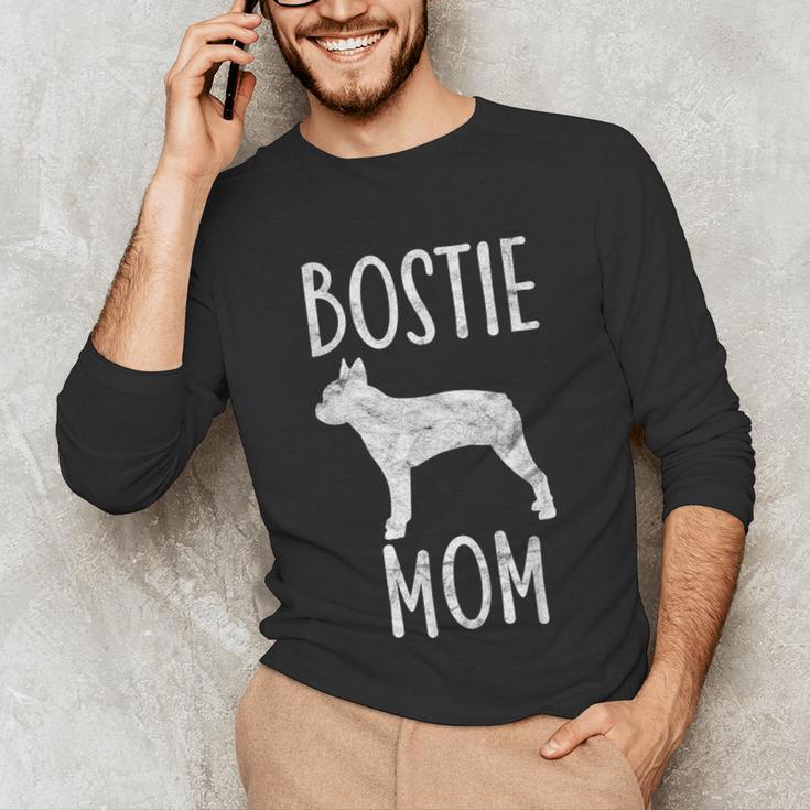 Vintage Boston Terrier Mom Dog Owner Bostie Mother Unisex Long Sleeve T-Shirt, funny gift