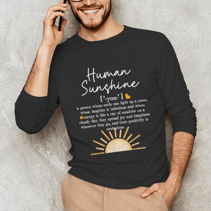 Vintage Human Sunshine Definition Teachers Mom Boss Women Unisex Long Sleeve T-Shirt, funny gift
