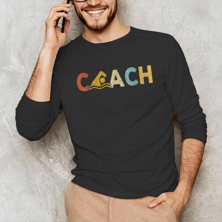 Vintage Swim Coach Swimming Coach Swim Teacher Swimmer Retro Unisex Long Sleeve T-Shirt, funny gift