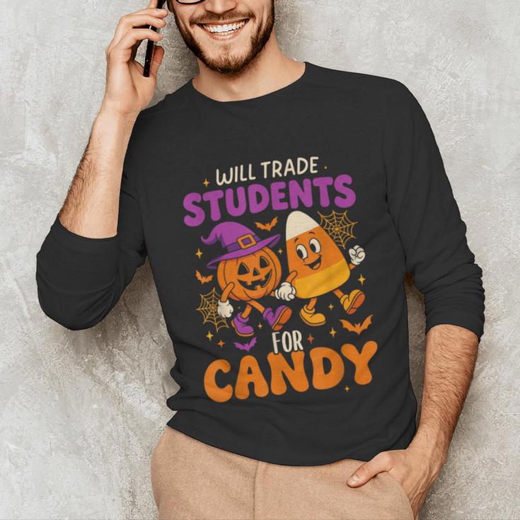 Will Trade Students For Candy Shirt Fun Candy Corn Teacher Unisex Long Sleeve T-Shirt, funny gift