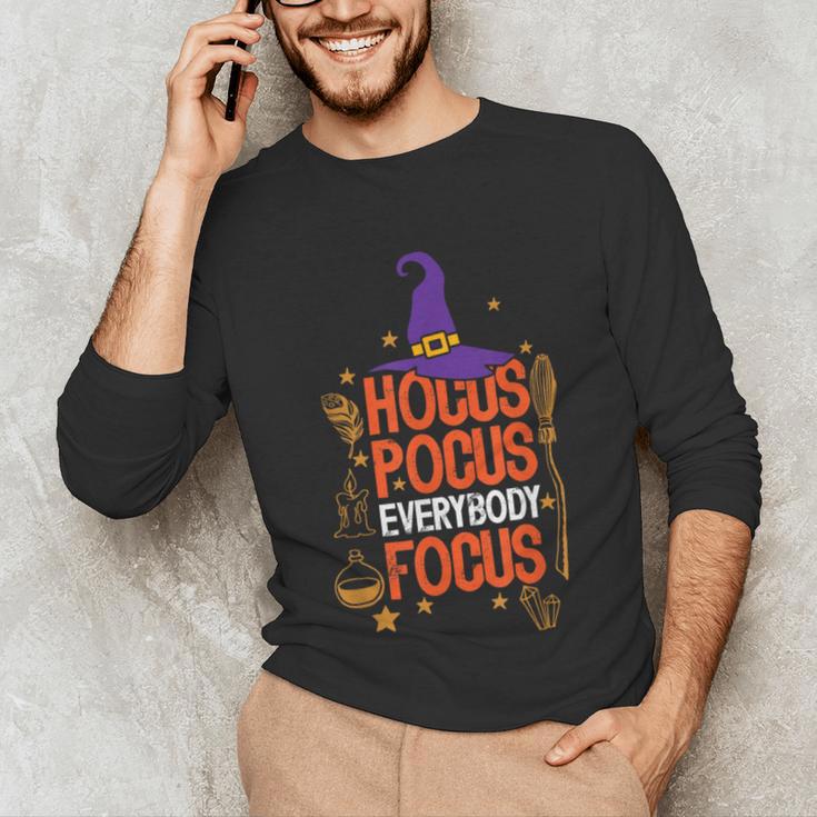 Witchy Halloween Hocus Pocus Everybody Focus Teacher Pumpkin Unisex Long Sleeve T-Shirt, funny gift Witchy Halloween Hocus Pocus Everybody Focus Teacher Pumpkin Unisex Long Sleeve T-Shirt, funny gift