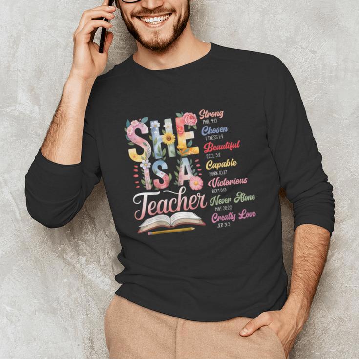 Women Bible Verse Christian Teacher God Says Back To School Unisex Long Sleeve T-Shirt, funny gift Women Bible Verse Christian Teacher God Says Back To School Unisex Long Sleeve T-Shirt, funny gift