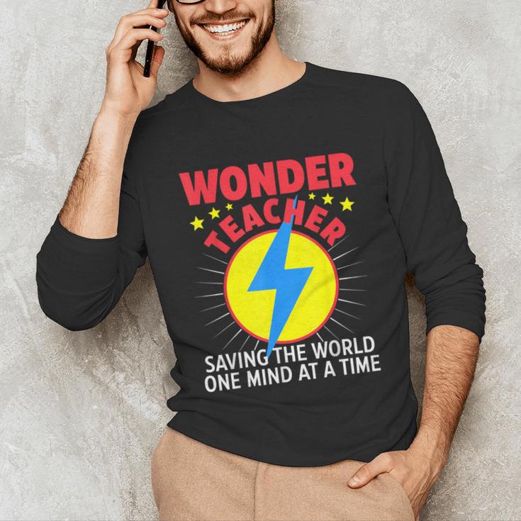 Wonder Teacher Costume Shirt Teacher Halloween Costume Men Women Unisex Long Sleeve T-Shirt, funny gift