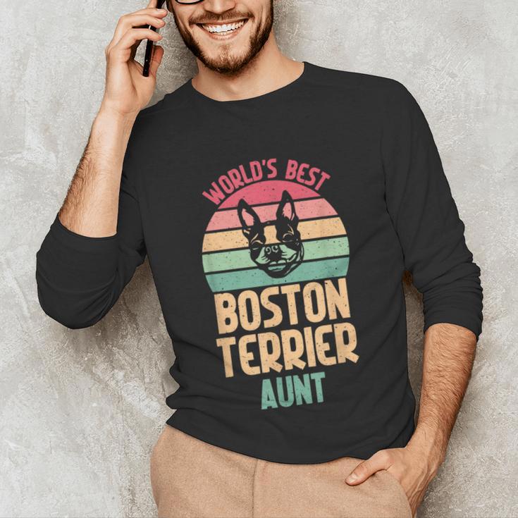 Worlds Best Boston Terrier Aunt Unisex Long Sleeve T-Shirt, funny gift