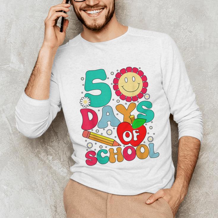 50 Days Of School Teacher Happy 50th Day Of School Kids Unisex Long Sleeve T-Shirt, funny gift